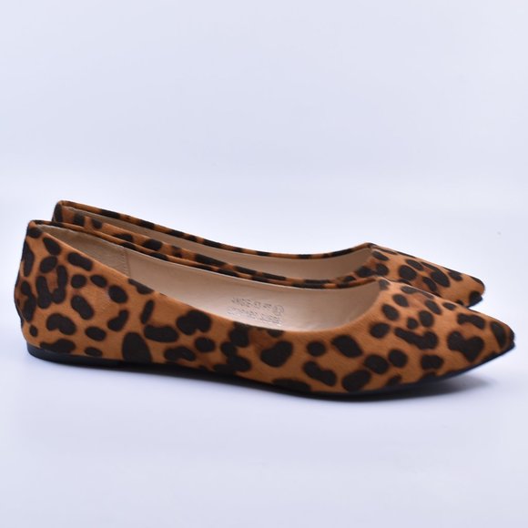 Bella Marie Shoes - women's leopard pointed toe ballet flats